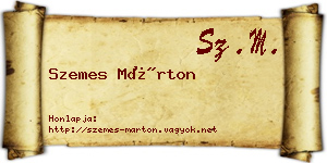 Szemes Márton névjegykártya