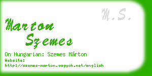 marton szemes business card